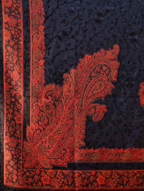 Women's Jamawar Aari Embroidery Wool Shawl
